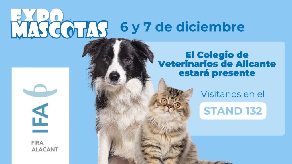El Colegio de Veterinarios de Alicante estará presente en EXPOMASCOTAS 2025 para acercar la labor veterinaria a la ciudadanía
