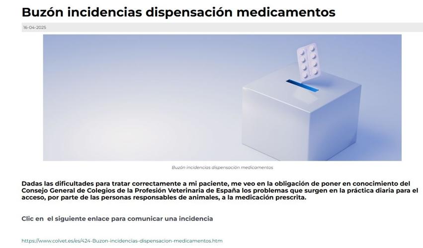 
    Buzón incidencias dispensación medicamentos CGCPVE
    
    Más información

